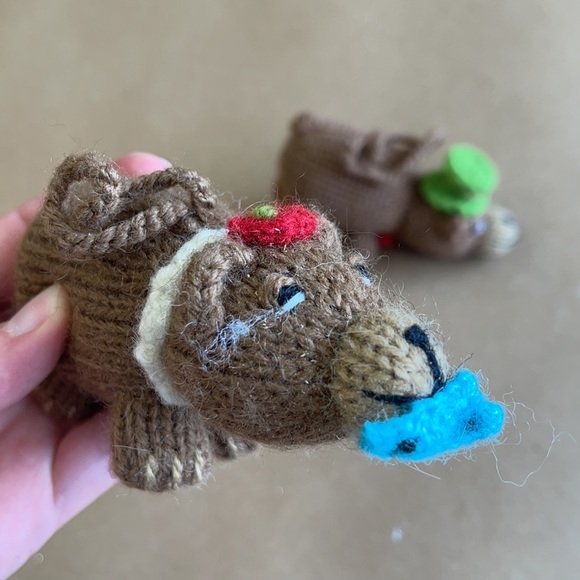 Crochet Christmas Bear Couple Ornaments - Picture 4 of 4